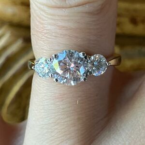 Genuine Moissanite Sterling Silver Ring Size 5